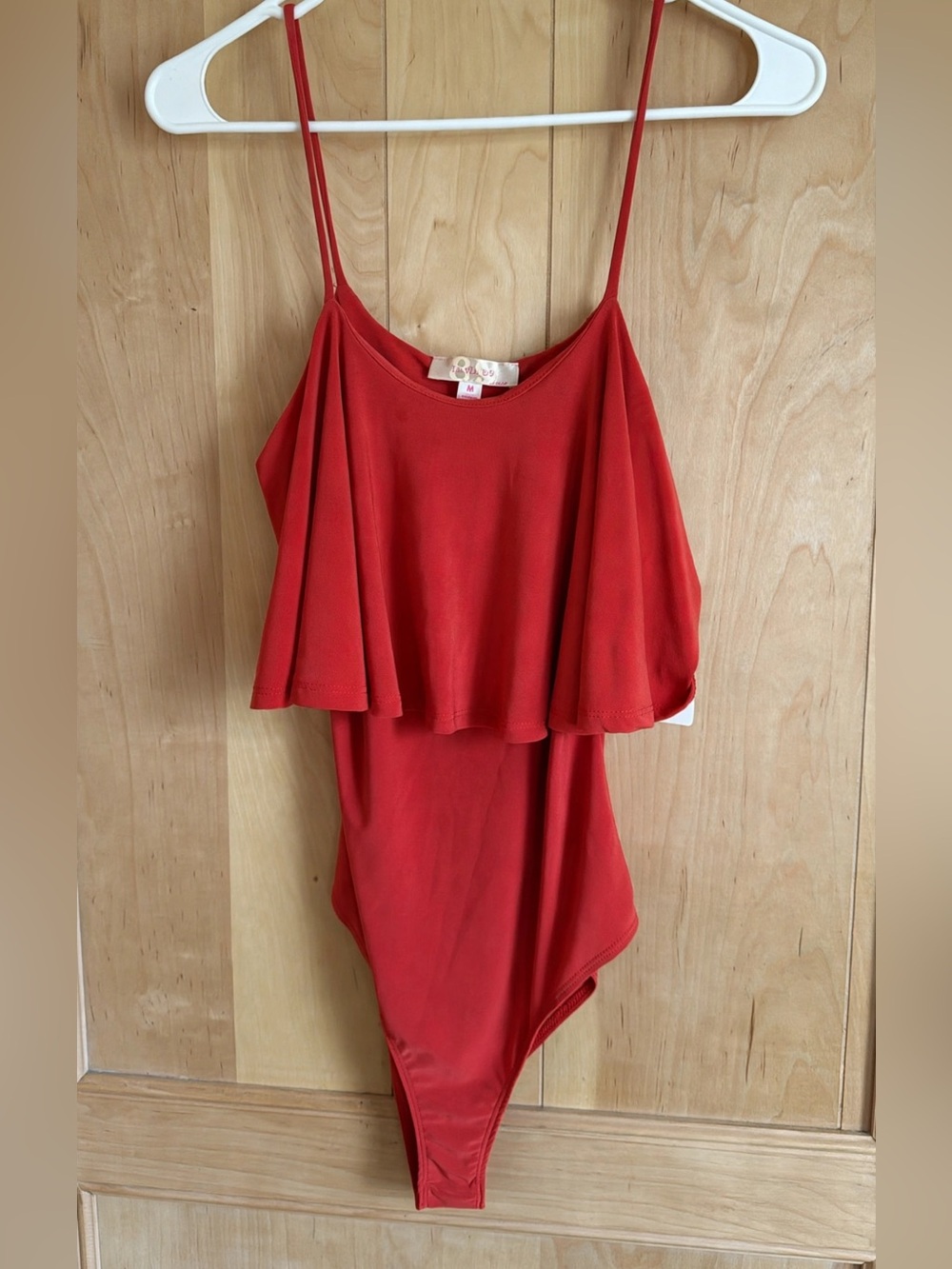Red Ruffle One-Piece Tank Bodysuit